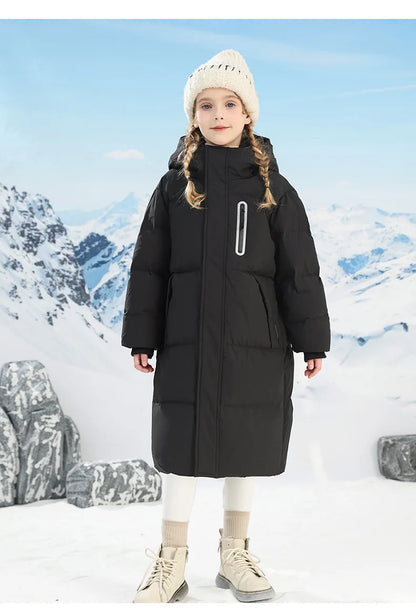 -20 degrees Celsius Down boys and girls jackets,2025 new medium-length thickened cotton-padded jackets for children to keep warm