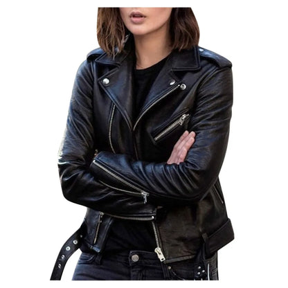 Leather Jacket for Women New Tops for Autumn Short Spring Korean Version of PU Motorcycle Suit Winter Leather Jacket