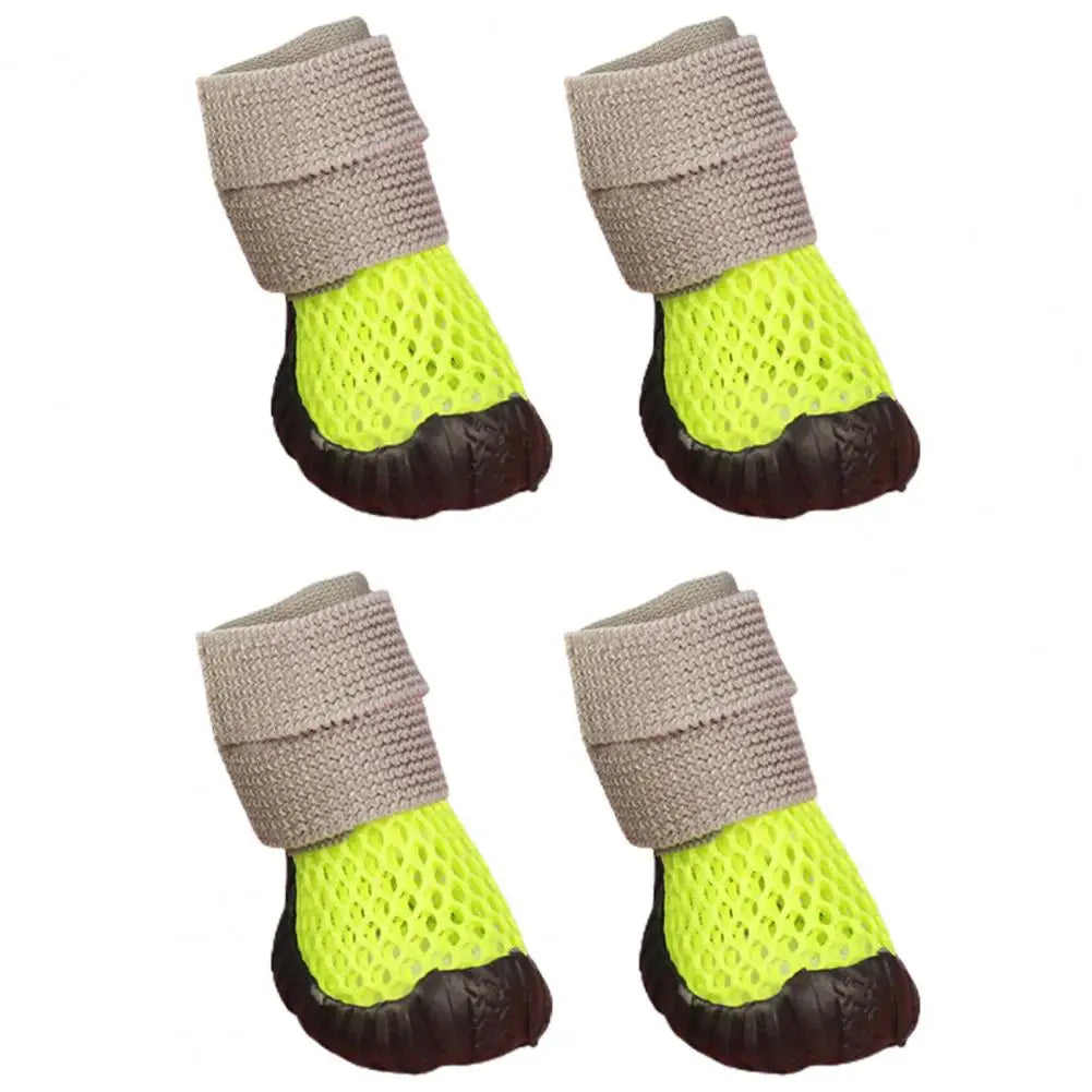 4Pcs Cute Pet Foot Cover Breathable Waterproof Multi-purpose Summer Puppy Dog Teddy Shoes