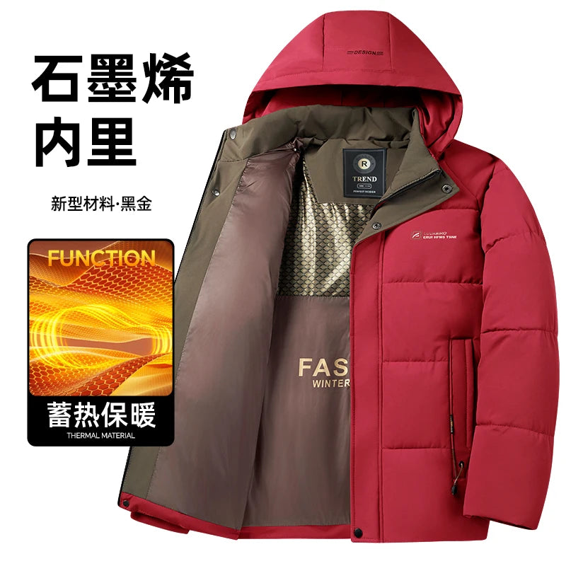Winter Warm Windproof Waterproof Jackets For Men Fashion Comfortable Thickened Outdoor Hooded Casual Male Clothing