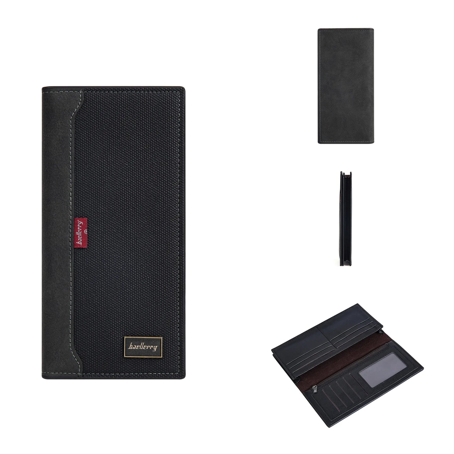 Business RFID Splicing Bifold Clutch Bag New Men's Long Wallet Multi-Function Coin Purse Large Capacity Multi-Slot Card Holder