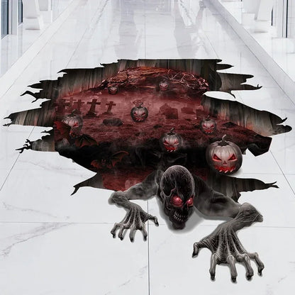 Halloween Horror Skull Sticker Door Sticker Window Stickers Wall Decoration Pumpkin Posters Home Decor Accessories