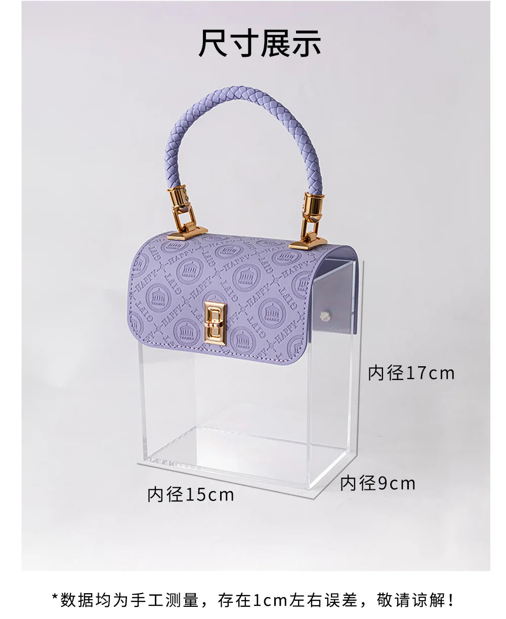 Light Luxury Acrylic Transparent Packaging Box Wedding Party Companion Gift Boxes Happy Candy Handheld Box Jewelry Storage Box