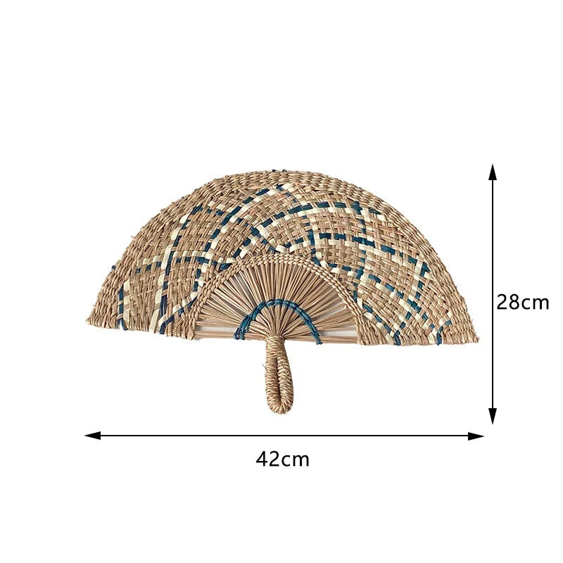Boho Style Straw Fan Hand Woven Manual Paddle Fan Wall Decoration Of Nordic Homestays Art Crafts Fan Home Decor Accessories