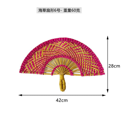 Boho Style Straw Fan Hand Woven Manual Paddle Fan Wall Decoration Of Nordic Homestays Art Crafts Fan Home Decor Accessories