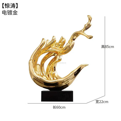 Light Luxury Resin Lucky Statues Ornaments European Home Decor Accessories Hotel Porch Sculpture Living Room Art Soft Decoration
