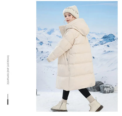 -20 degrees Celsius Down boys and girls jackets,2025 new medium-length thickened cotton-padded jackets for children to keep warm