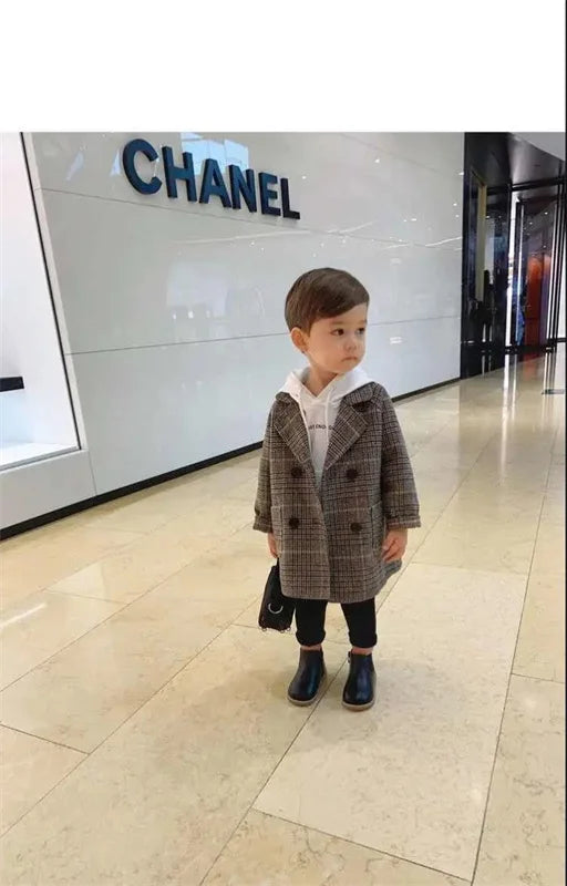 Kids Winter Jacket Wool Coat For Boys Woolen Outerwear Boys Winter Jacket Children Clothing Warm Boy Thicken Blazer Kids Clothes