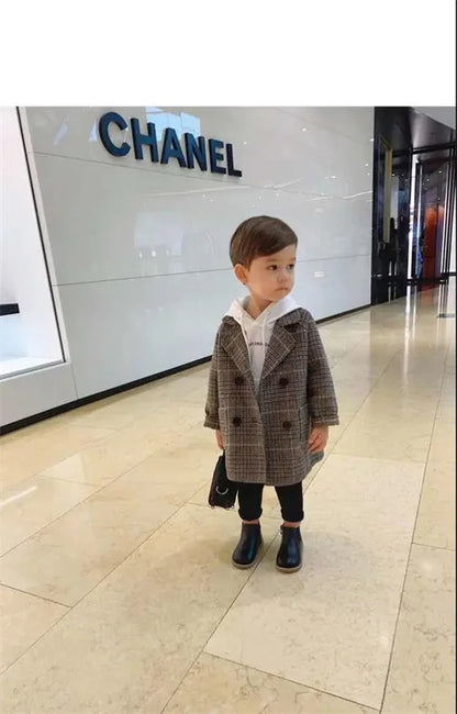 Kids Winter Jacket Wool Coat For Boys Woolen Outerwear Boys Winter Jacket Children Clothing Warm Boy Thicken Blazer Kids Clothes