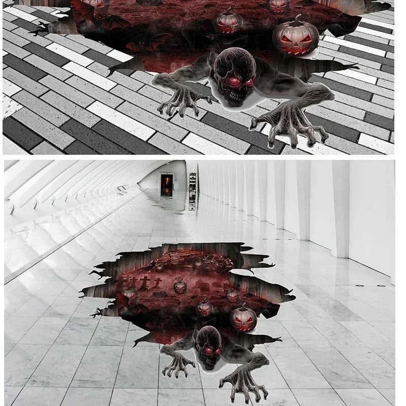 Halloween Horror Skull Sticker Door Sticker Window Stickers Wall Decoration Pumpkin Posters Home Decor Accessories