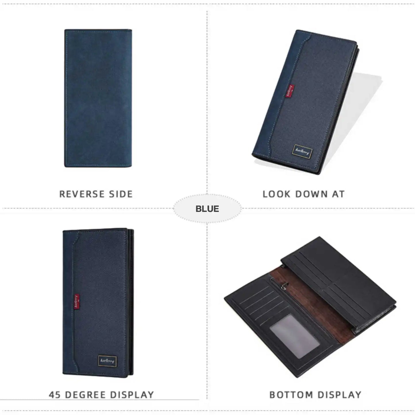 Business RFID Splicing Bifold Clutch Bag New Men's Long Wallet Multi-Function Coin Purse Large Capacity Multi-Slot Card Holder