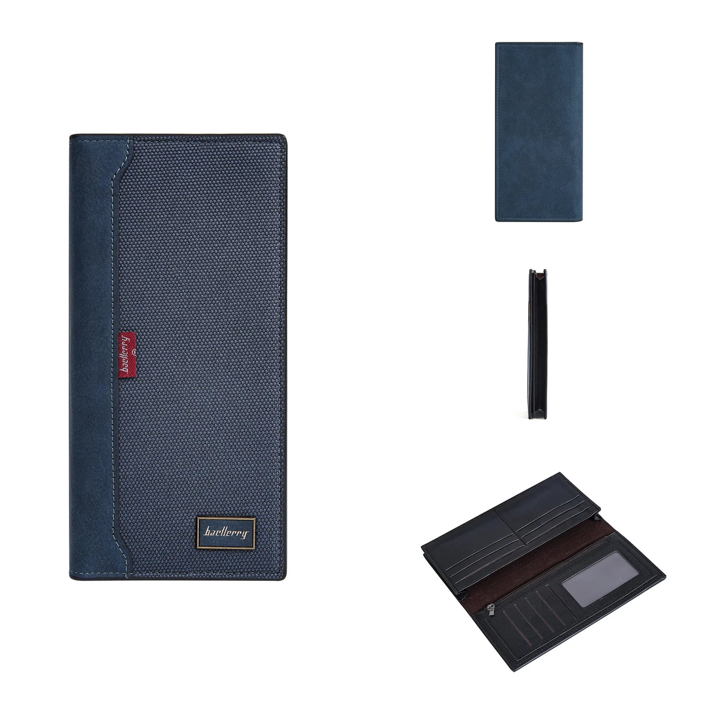 Business RFID Splicing Bifold Clutch Bag New Men's Long Wallet Multi-Function Coin Purse Large Capacity Multi-Slot Card Holder