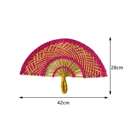 Boho Style Straw Fan Hand Woven Manual Paddle Fan Wall Decoration Of Nordic Homestays Art Crafts Fan Home Decor Accessories