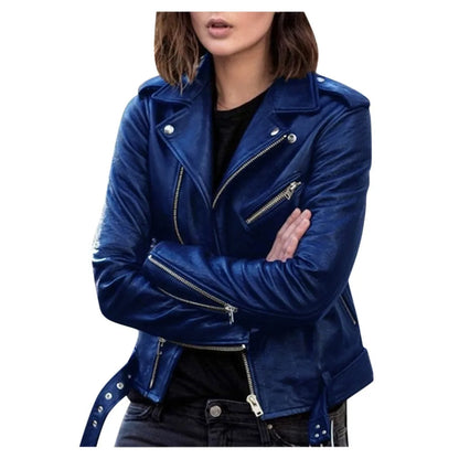 Leather Jacket for Women New Tops for Autumn Short Spring Korean Version of PU Motorcycle Suit Winter Leather Jacket