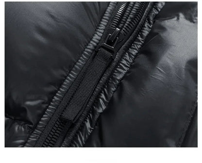 -30 ℃ Cold-proof Long Down Jacket Men's Light Luxury Black Gold Lightweight 95% Goose Down Jacket Unisex Winter Warm Hooded Coat