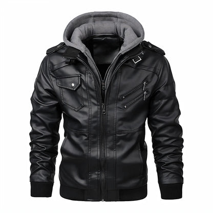 Motorcycle Leather Jackets Man Casual Fashion Motorcycle Coat Slim Fit Lapel PU Jackets Autumn Anti-wind Leather Coat Male