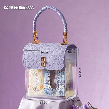 Light Luxury Acrylic Transparent Packaging Box Wedding Party Companion Gift Boxes Happy Candy Handheld Box Jewelry Storage Box