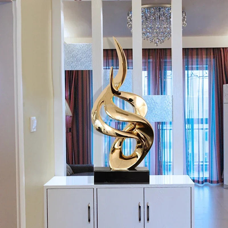 Light Luxury Resin Lucky Statues Ornaments European Home Decor Accessories Hotel Porch Sculpture Living Room Art Soft Decoration