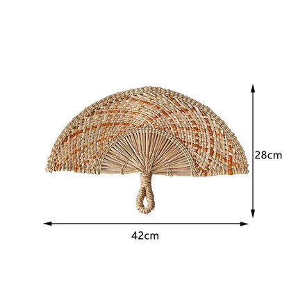 Boho Style Straw Fan Hand Woven Manual Paddle Fan Wall Decoration Of Nordic Homestays Art Crafts Fan Home Decor Accessories