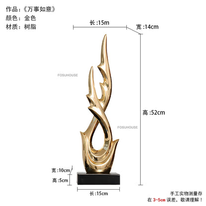 Light Luxury Resin Lucky Statues Ornaments European Home Decor Accessories Hotel Porch Sculpture Living Room Art Soft Decoration