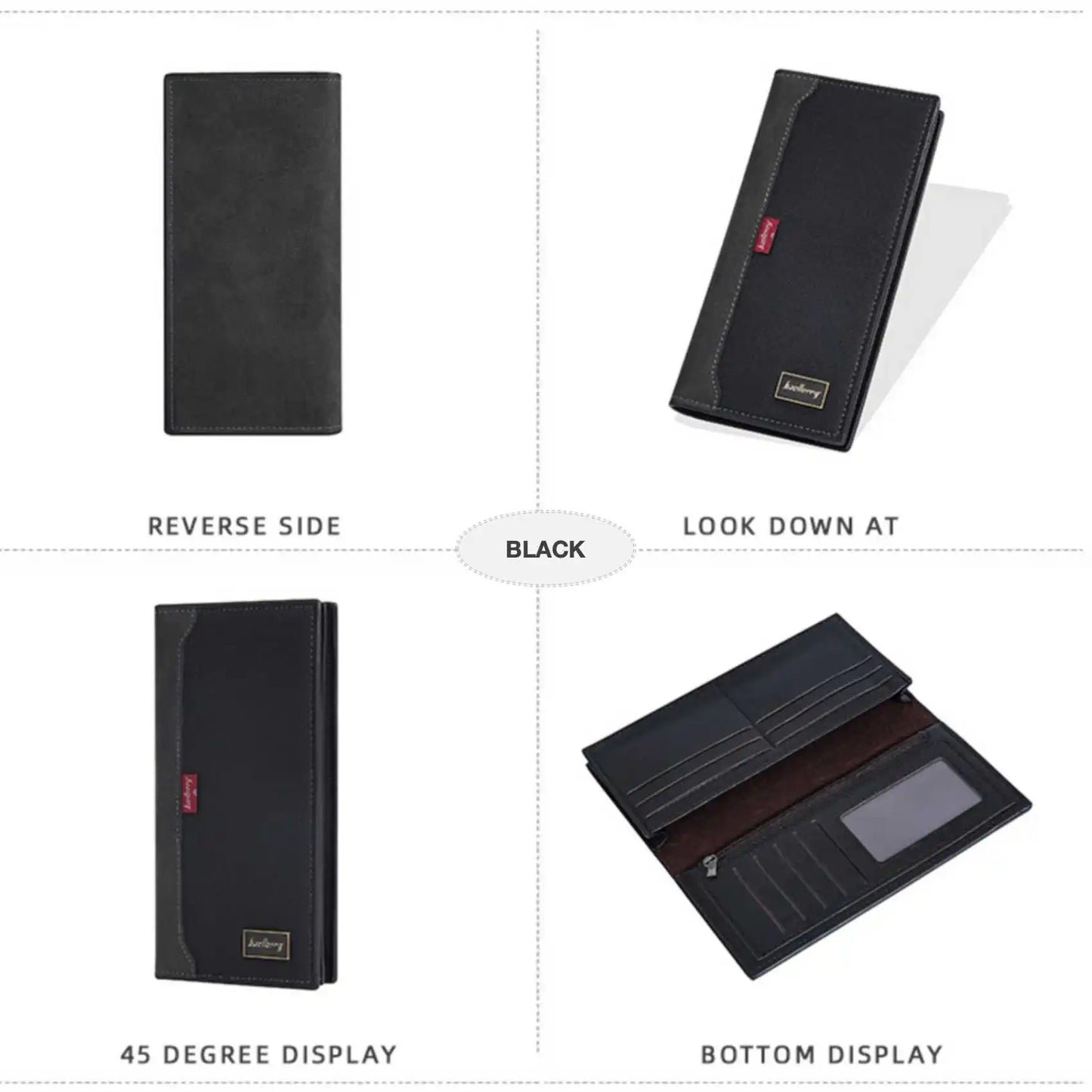 Business RFID Splicing Bifold Clutch Bag New Men's Long Wallet Multi-Function Coin Purse Large Capacity Multi-Slot Card Holder