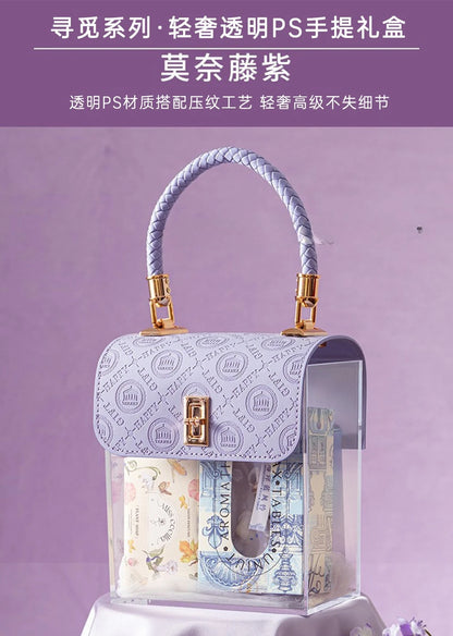 Light Luxury Acrylic Transparent Packaging Box Wedding Party Companion Gift Boxes Happy Candy Handheld Box Jewelry Storage Box