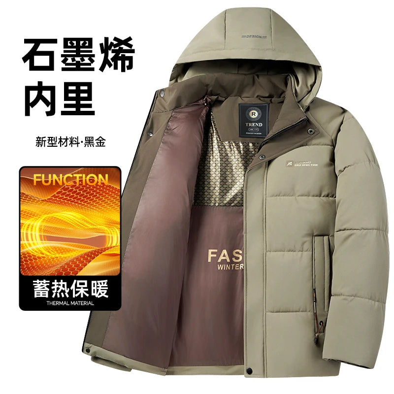 Winter Warm Windproof Waterproof Jackets For Men Fashion Comfortable Thickened Outdoor Hooded Casual Male Clothing